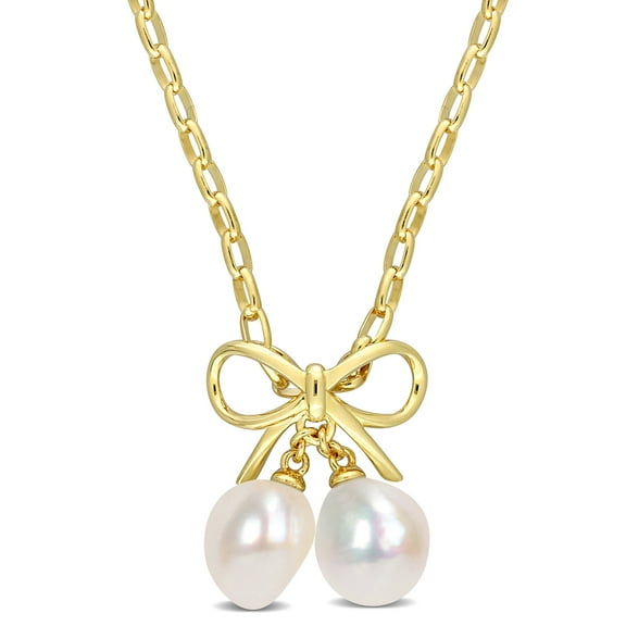 Everly Women's Cultured Pearl Yellow Gold Plated Necklace