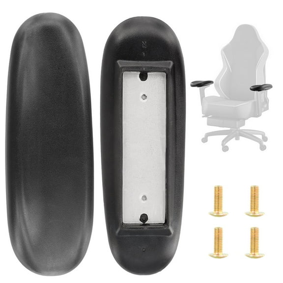 Office Chair Arm Replacement, Ergonomic PU Armrest Pads, Universal 4" Mounting Hole Office Chair Parts with Screws for Desk Chair