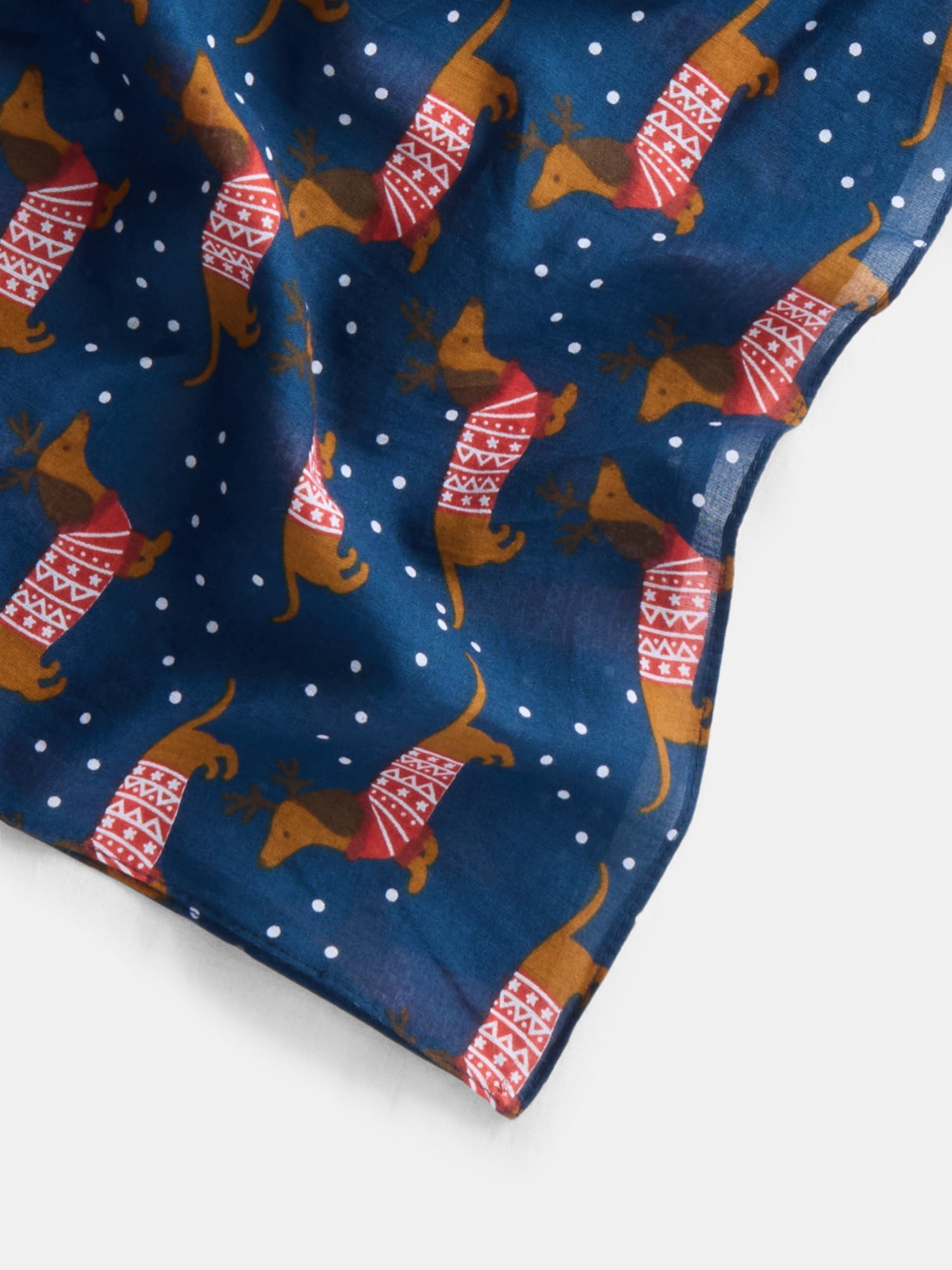 Holiday Time Woven Daschund Deight Bandana, One Size, Navy/Multi, Cotton