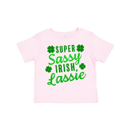 

Inktastic Super Sassy Irish Lassy with Green 4 Leaf Clovers Gift Toddler Boy or Toddler Girl T-Shirt
