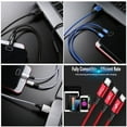 thumbnail image 2 of Pro USB 3in1 Multi Cable Compatible with Samsung Galaxy S21 Data Universal Extra Strength for Fast Quick Charging Speeds! (Rose), 2 of 5