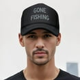 thumbnail image 4 of Gone Fishing Print Summer Mesh Baseball Cap for Men,Made In USA,Adjustable Breathable Caps Women Men's Hat Casual Trucker Hat, 4 of 8