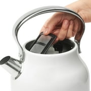 Open Box Haden 1.7 Liter Stainless Steel Body Retro Electric Tea Kettle, White