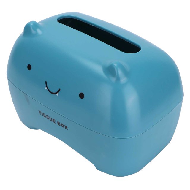 Caja de pañuelos con diseño de dibujos animados, multifunción, para servilletas, dispensador de papel higiénico (azul)