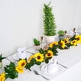 thumbnail image 6 of Artificial Sunflower Garland - Silk Sunflower Vine Artificial Flowers Garland with Green Leaves for Wedding Party Table Decoration, 6 of 6