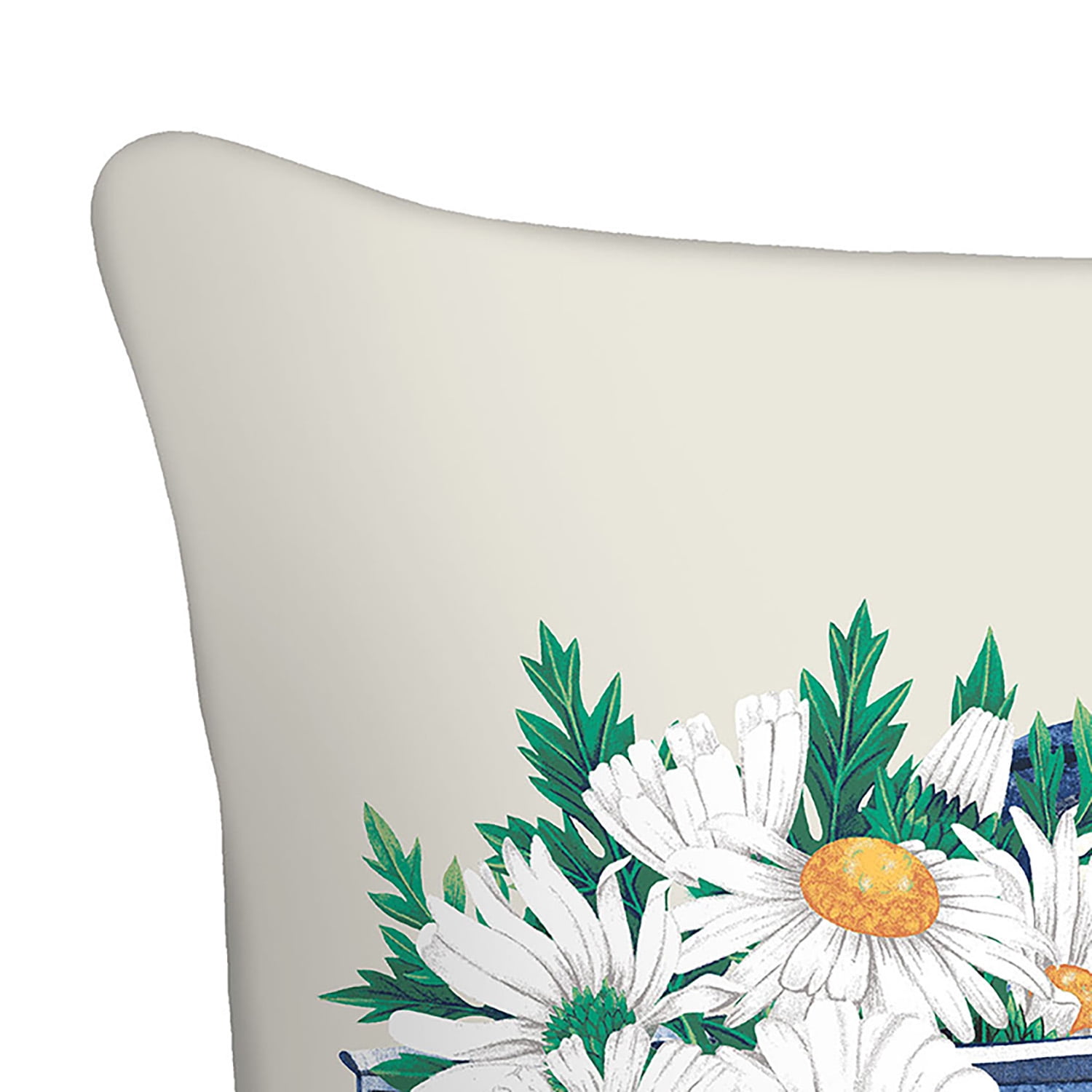 Mainstays 16" x 16" Reversible Daisy Truck Decorative Outdoor Throw Pillow, Navy