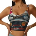 thumbnail image 2 of Lsque Vibrant Bunny Ride Printed Women'S Sports Bra, Compression, Moisture Wicking, High-Impact Sports Bra For Women,Supportive sports bra-Medium, 2 of 9