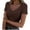 Brown, variant on FAIWAD Womens Ribbed Knit Crop Tops Casual V Neck Short Sleeve Going Out Tees Summer Basic Slim Clothes