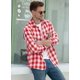thumbnail image 3 of Camisa Cromoncent para hombre, casual, a cuadros, franela, roja y blanca, 3 of 7
