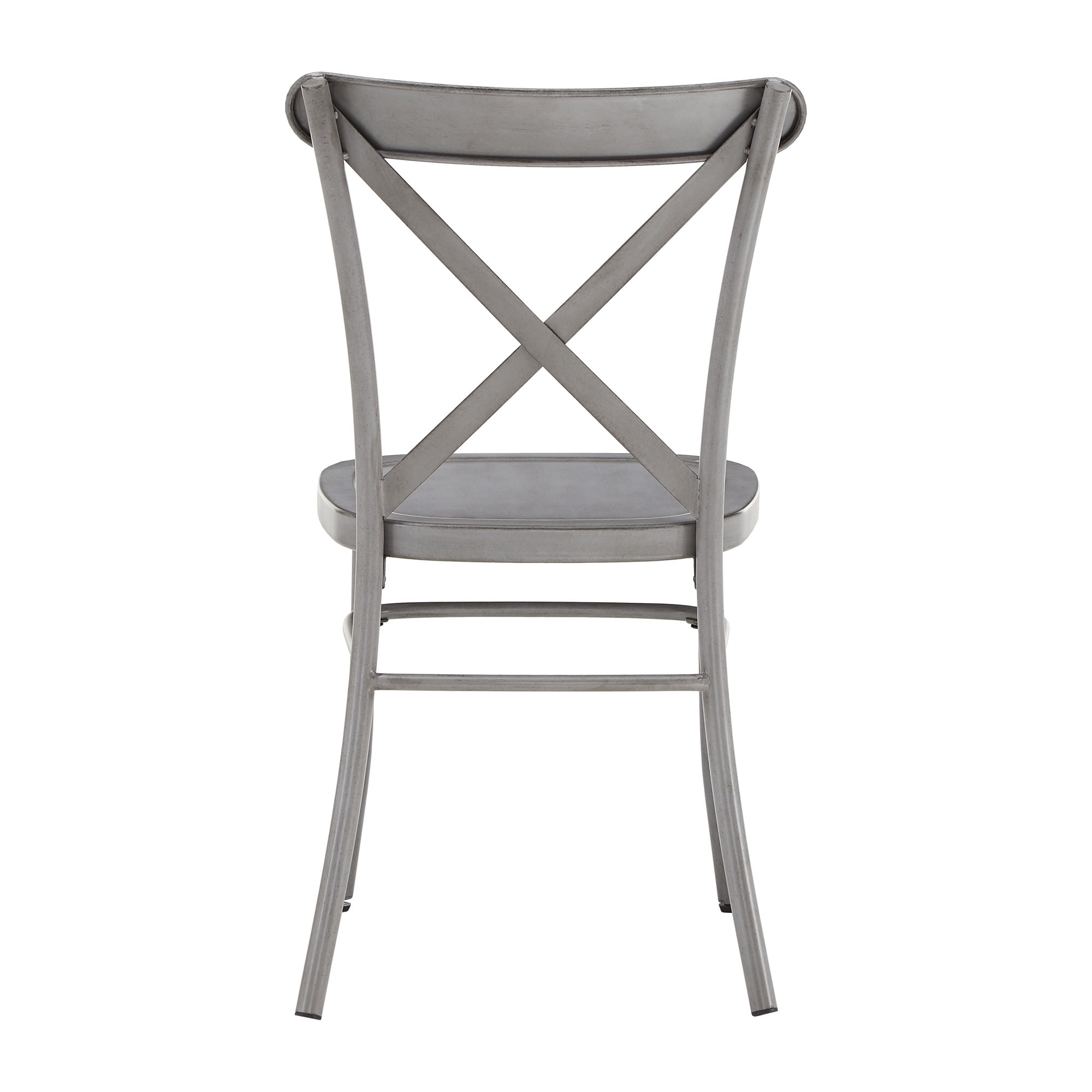 Weston Home Perry X-Back Metal Dining Chairs, Set of Two, Antique Grey