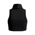 thumbnail image 3 of SNKSDGM Female White Tank Top Woman Crop Graphic Tank Tops for Women Trendy Summer Slim fit Ribbed Knit Shoulderless Top for Women High Neck and Sultry Bralette L, 3 of 4