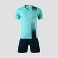thumbnail image 2 of Zpanxa Boys Summer Outfits Kids Gradient Basketball Suit Set Training Kit Sweat Absorbing Side Pockets Sports Suit 8 Years, 2 of 4