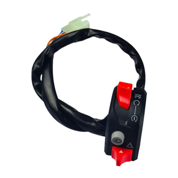 Interruptor de control del manillar,Botón interruptor de luz de emergencia de motocicleta universal,Interruptor de manillar de motocicleta,luz de encendido y apagado,Reemplazo del interruptor