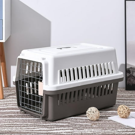 -Pets Carrier, Hard-Sided Pet Cage for Dogs/Cats up to 23 lbs, Coffee