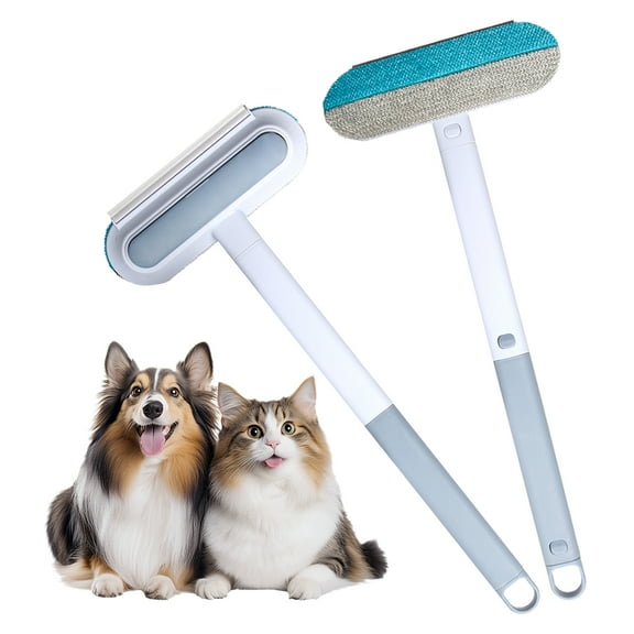 Long Handled Pet Hair Removal Tool, Dual Directional Brush Suitable for Dogs and Cats, Easy to Clean and Reuse, Durable Plastic Bristle, Effectively Controlling and Cleaning Hair Loss in Dogs and Cat