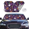 thumbnail image 2 of Uemuo Halloween Sweet Candy Pattern Accordion Car Windshield Sun Shade, Foldable Reflective Sun Visor for Car, Reflector Windshield Sunshade-, 2 of 7