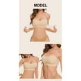 thumbnail image 6 of VISALY Push Up Bras for Women, Women's Solid Color Strapless Gathered Front Buckle Strapless Invisible Underwear, Sticky Bra Strapless Backless Silicone Bras Strapless Bras Shapedly Bra, Beige,M, 6 of 8