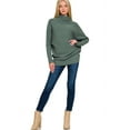 thumbnail image 3 of Zenana Women's Elegant Relaxed Fit Dolman Long Sleeve Mock Neck Viscose Soft Fabric Light Sweater, 3 of 4