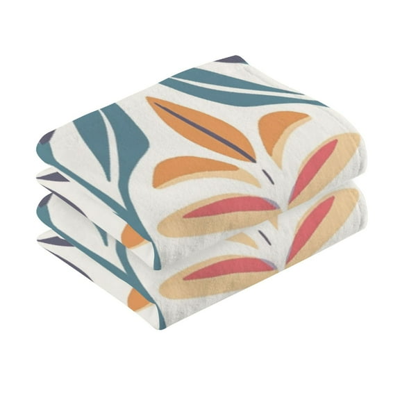 2 Pcs Absorbent Face Towel Bath Hand Towels Soft Breathable Cotton Towel Set for Bathroom Kitchen Hotel Spa Decor Yellow and Black Pattern