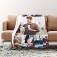 thumbnail image 3 of Custom Bed Throw Blankets with Photos Text,Personalised Fleece Blanket Customized Picture Memory Gift for Wife Husband Couples (1 Photo Blanket, 80 × 120cm), 3 of 6