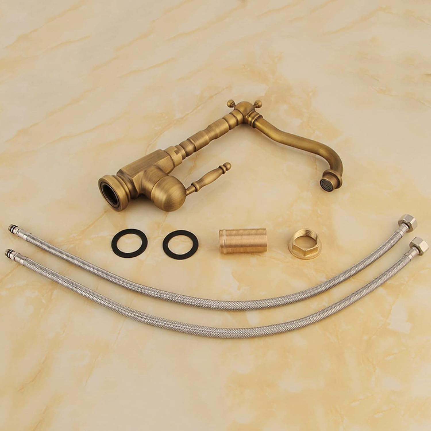 Vintage Sink Faucet Bathroom, Brass Sink Faucet Bathroom, Cold/Hot Water Basin Tap, Single Hole Single Handle Bathroom Sink Faucet, High