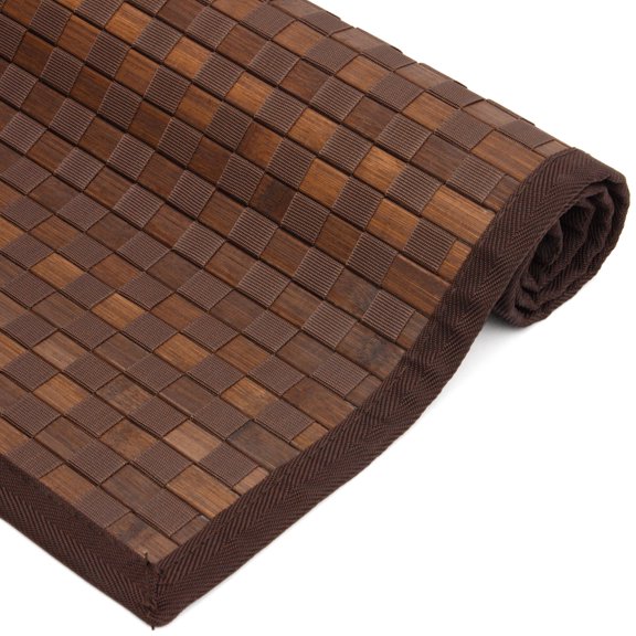 Red Lantern Checkerboard Bamboo Indoor Area Rug