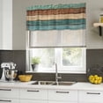 thumbnail image 4 of 2 Pack Teal Turquoise Wooden Valances for Windows Bedroom Living Room Window Treatments, Rustic Retro Farmhouse Western Country Rod Pocket Valance Drapes Short Kitchen Curtains Over Sink 60"x18", 4 of 8