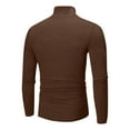 thumbnail image 4 of Mens Mock Neck Shirts Fleece Long Sleeve Tops Basic Pullover T-Shirts Coffee 3XL, 4 of 4
