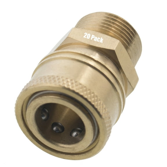 20 Erie Tools Pressure Washer M22 Male NPT to 3/8" Quick Connect Socket Coupler