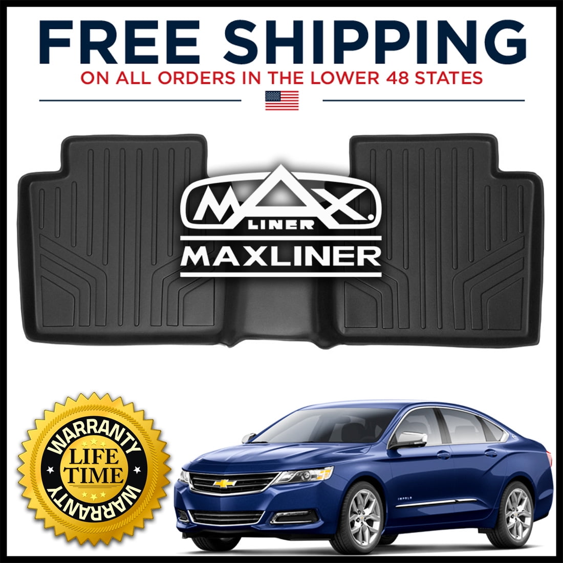 Maxliner 2014 2019 Chevy Impala Rear Row All Weather Floor Mat