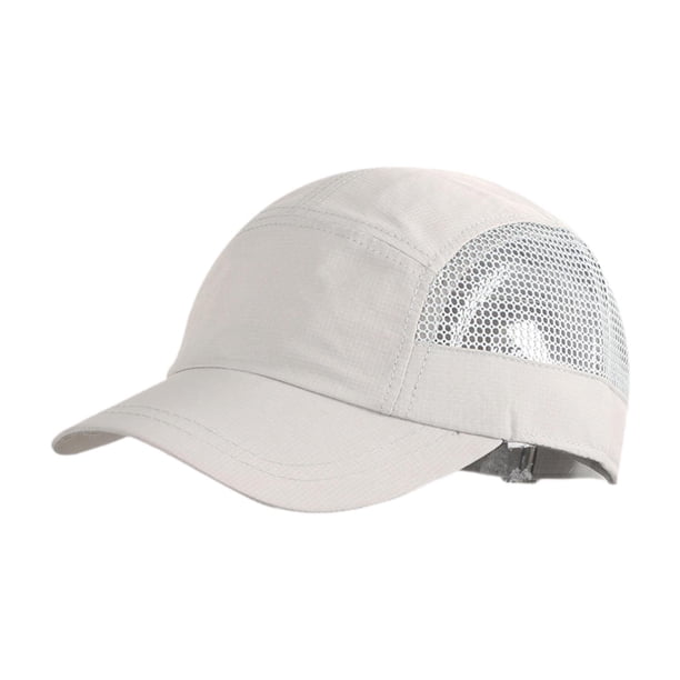 Gorra de malla transpirable para exteriores, protección solar, ideal para golf, correr, viajar y hacer senderismo. gris claro
