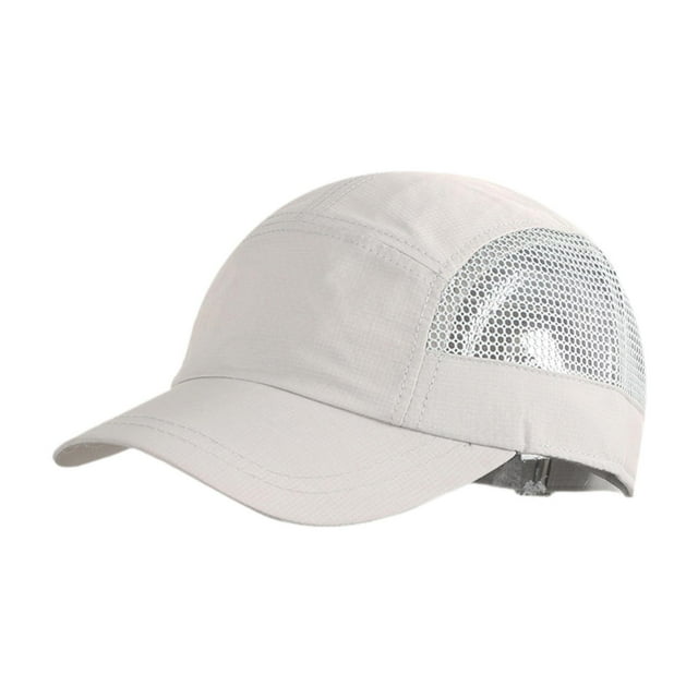 Gorra deportiva de malla transpirable de secado rápido, ajustable, para golf y verano. gris claro