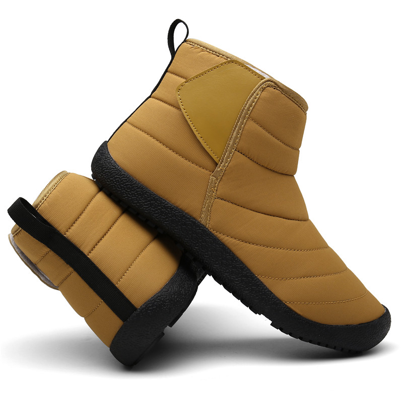 men outdoor waterproof warm lining hook loop casual ankle boots