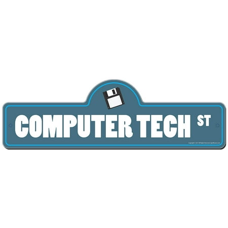 Computer Tech Street Sign | Indoor/Outdoor | Funny Home Decor for Garages, Living Rooms, Bedroom, Offices | SignMission personalized