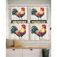 thumbnail image 2 of Rooster Short Blackout Curtains 45 Inch Long Retro Chicken Farm Animal Rustic Country Rod Pocket Kitchen Curtains, 2 Panels Thermal Insulated Room Darkening Drapes for Bedroom, 42"W x 45"L, 2 of 5