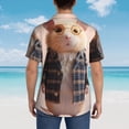 thumbnail image 4 of Balery Cute Mouse In Glasses Camisas hawaianas de manga corta para hombre, camisas playeras de corte holgado, camisas de vacaciones con botones,XX-Large, 4 of 7