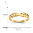 thumbnail image 3 of 14K Yellow Gold Ring Band Themed Polished Criss Cross Pattern Hearts, Size 8, 3 of 5