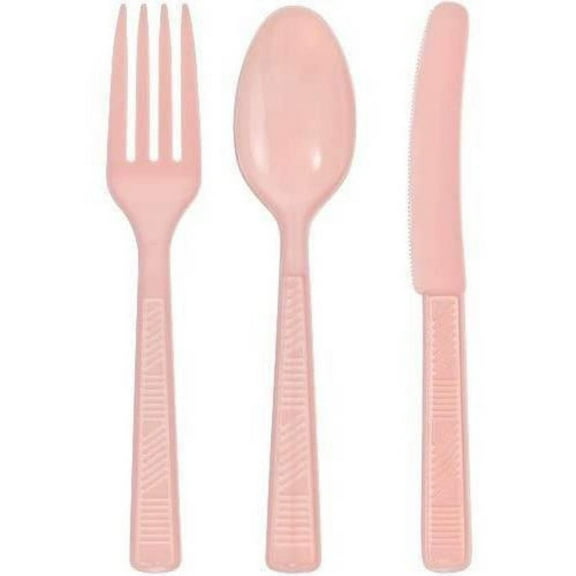 Disposable Pink Combo Cutlery Set:48CT