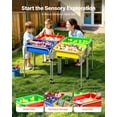 thumbnail image 2 of VEVOR Sensory Table for Toddlers, Kids 4-Station Sand and Water Adjustable Play Table with Detachable Storage Bins and Non-Slip Feet, Carbon Steel Frame, Rounded Corners, for Boys and Girls Exploring, 2 of 9