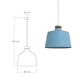 thumbnail image 2 of Lampara De Techo Colgante Macaron Retro Con Madera 28 Cm de Diámetro ilios innova  Azul, 2 of 9