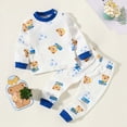 thumbnail image 2 of masbird Little Girls Boys Pajamas Sets Baby Cotton 2 Piece Toddler Fall Winter Clothes Kids Pjs Sleepwear 6-12 Months 12-24 Months 2t 3t 4t 5t 6t 7t 8t 9t(White,18-24 M), 2 of 4