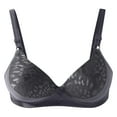 thumbnail image 2 of YWDJ Lounge Bras for Women Plus Size Closure in Back Bras No Underwire Sleep Bras Adjustable Straps Half Cup Push up Hollow Comfy Bras Padded Plus Size Comfy Bras Wrap Lounge Bras Gray L, 2 of 4