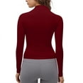 thumbnail image 5 of Weikingp Tight Fitting Shirts For Women，Basic Tees For Women Crew Neck Long-Sleeve Compression Shirts For Women Skin Tight Shirts Scrub Undershirt Long Sleeve Red XL, 5 of 7