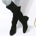 thumbnail image 2 of Chenyee Women's Knee High Boots Flat Low Heel Slouchy Pointed Toe Winter Shoes with Side Zipper, 2 of 5