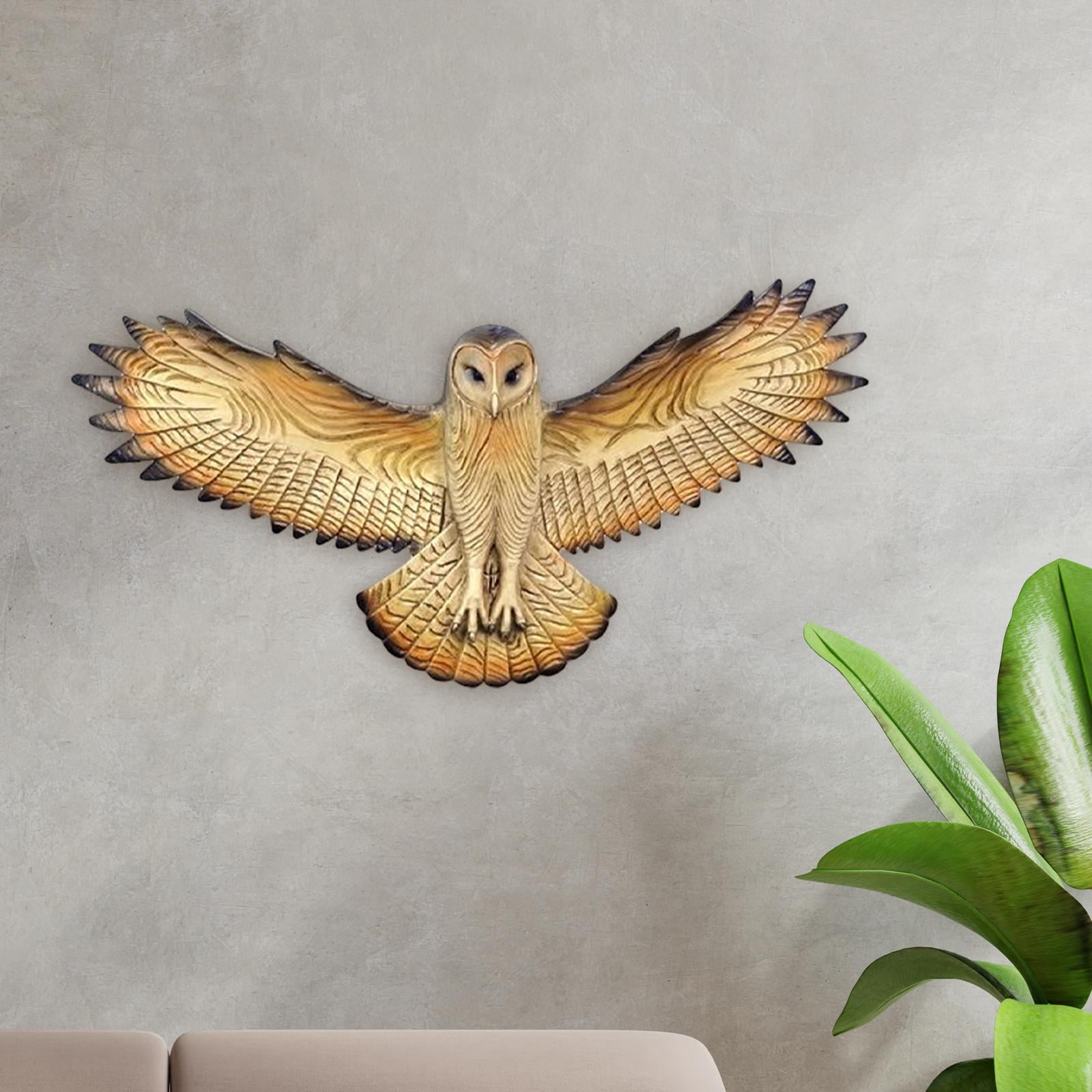 Owl Wall Sculpture Realistic Collectible Crafts Pendant Wall Hanging