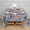 thumbnail image 3 of Pioneer Flower Floral Print Pattern Square Tablecloth,Waterproof Square Table Cover,Wipeable Spillproof Washable Table Cover for Home Kitchen Party Decor 42"X42"(107x107cm), 3 of 6