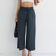 thumbnail image 4 of Pantalones Elásticos de Cintura para las Mujeres Color Sólido Vendaje Casual Pantalones Largos con Bolsillos, Pantalones de Cintura Alta Mujeres Cómodos Control Del Vientre Primavera Verano, 4 of 5