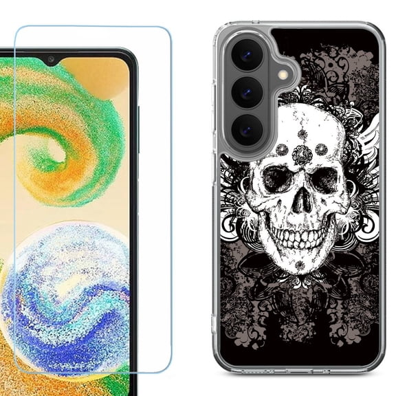 Shockproof Phone Case for Samsung Galaxy A27 5G, by OneToughShield - Grunge Skull