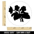 thumbnail image 2 of Violets Flowers Solid Self-Inking Rubber Stamp Ink Stamper - Yellow Ink - Small 3/4 Inch, 2 of 7