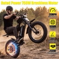 thumbnail image 3 of ZorixBike Electric Bike for Adults,750W Brushless Motor 28MPH, 20" Fat Tire Ebike, 48V 15.6Ah Battery Mountain E-Bike, UP to 70 Miles Range(PAS), 3 of 9